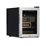 NewAir 250 Count Electric Cigar Humidor Wineador in Stainless Steel, Spanish Dear Shelves, Thermoelectric Cooling with Precision Digital Touch Temperature Controls