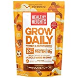 Grow Daily Boys 10+ Shake Mix Bag by Healthy Heights - Protein Powder (Chocolate) - Developed by Pediatricians - High in Protein Nutritional Shake - Contains Key Vitamins & Minerals