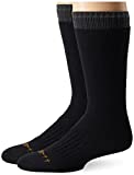 Carhartt Men's 2 Pack Arctic Thermal Crew Socks, Black, Shoe Size: 6-12