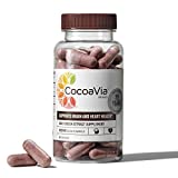 CocoaVia Heart & Brain Supplement, 30 Day, Cocoa Flavanol Extract, Memory & Circulation Booster, Nitric Oxide, Boost Oxygen & Energy, Plant Based, Gluten Free, Vegan, 60 Capsules