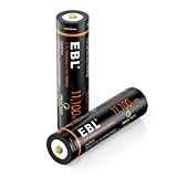 EBL 3.7V Li-ion Rechargeable Batteries 3000mAh 18J Rechargeable USB Lithium Battery for Flashlights, Headlamps, Doorbells, RC Cars (2 Pack)