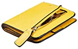 Toughergun Womens Rfid Blocking Small Compact Bifold Leather Pocket Wallet Ladies Mini Purse with ID Window (SL Yellow)