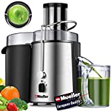 Mueller Juicer Ultra Power, Easy Clean Extractor Press Centrifugal Juicing Machine, Wide 3" Feed Chute for Whole Fruit Vegetable, Anti-drip, Large, Silver