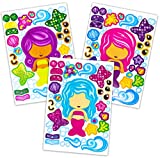 24 Make A Mermaid Stickers - Perfect For Mermaid Party Supplies & Mermaid Party Favors For Kids - Great For Under The Sea Birthday Decorations Or Classroom Activity That Promotes Creativity - Ages 3+