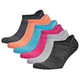 Bamboo Womens Running Socks, 6-Pack, Cushioned Athletic Wear with Tab Heel, Moisture Wicking, Size 5-10, Assorted 4 (Multicolor)