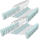 Pants Hangers with Clips, 30Pack Stackable Pant Hangers Plastic Clips Hangers Skirt Hangers for Women Space Saving