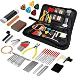 72PCS Guitar Tool Kit，Professional Guitar Repairing Maintenance Tool Kit with Guitar Strings Picks Bridge Pins Gauge Guitar Accessories Gift for Acoustic Guitar Electric guitar Ukulele Bass Banjo