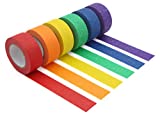 Colored Masking Tape,Colored Painters Tape for Arts & Crafts, Labeling or Coding - Art Supplies for Kids - 6 Different Color Rolls - Masking Tape 1 Inch x 13 Yards (2.4cm X 12m)