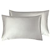 California Design Den - Silky Soft 100% Rayon from Bamboo Cases Standard Size, Set of 2 for Smooth Hair & Skin, Fits Standard & Queen Pillows, Silver Gray Pillow Covers