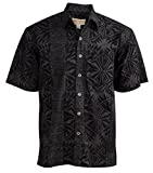 Johari West Geometric Forest Tropical Hawaiian Batik Shirt (X-Large, Slate)