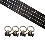 US Cargo Control 8 Piece Black L-Track Tie Down System, Includes L-Track Rails and Single Stud Fittings for Easy Installation, Versatile Trailer Tie Down System for Motorcycles, ATVs and More