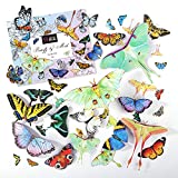 LET'S RESIN Realistic Paper Butterfly Moth,46 Pcs Double-Sided Faux Butterfly,Vintage Floral Decoration,Epoxy Resin Supplies/ Accessories for Resin Art,Crafts,Molds