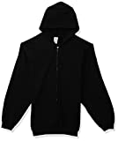 Gildan Adult Fleece Zip Hoodie Sweatshirt, Style G18600, Black, Small