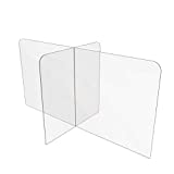 Sneeze Guards for Counter or Table (48"W x 24" x 24"D), Freestanding Plexiglass Shield Table Divider, Clear Acrylic Plastic Barrier for Countertop, Desk, Restaurant, School Classroom [Made in USA]