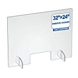 NIUBEE Sneeze Guard for Counter, Desk Sneeze Guard Shield,Clear Freestanding Protective Screen for Nail Store, Office, Countertop, Reception, Checkout,ect.(32 24in)