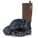 TIDEWE Rubber Neoprene Boots Men and Women, Waterproof Durable 6mm Neoprene Boot, Rain Boot Hunting Boot Arctic Outdoor Boot Men Size 7 Brown (Ger Ⅱ)