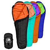 Hyke & Byke Eolus 0 Degree F 800 Fill Power Hydrophobic Goose Down Sleeping Bag with ClusterLoft Base - Ultra Lightweight 4 Season Men's and Women's Mummy Bag Designed for Backpacking