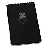 Rite in the Rain Weatherproof Top Spiral DOPE Logbook, 4" x 6", Black Cover, DOPE Pattern Front, Universal Pattern Back (No. D746)