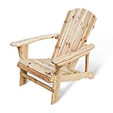 PatioFestival Wood Adirondack Lounger Chair,Outdoor Fir Unpainted Wooden Chairs,Accent Furniture for Yard,Patio,Garden,Lawn w/Natural Finish (Adirondack Chair)