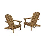 Christopher Knight Home 312848 Crystal Outdoor Acacia Wood Folding Adirondack Chairs (Set of 2), Natural