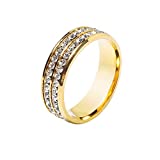 DiBanGu Brand Mens Silver Gold Tie Ring Solid (Gold Tie Ring)