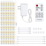 LAFULIT 8 PCS Under Cabinet Lighting Kit, Stick on Lights, Flexible Led Strip Lights with RF Remote and Power Adapter, for Kitchen Cabinet Shelf Desk Counter Corner, 4000K Natural White, 13ft, 2400lm