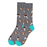 Men's Beagle Novelty Socks in Grey, Turquoise, Brown and Black for Your Favorite Dog Lover