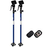 XINQIAO Support Pole, Steel Telescopic Quick Support Rod, Adjustable 3rd Hand Support System, Supports up to 154 lbs Construction Tools for Cabinet Jacks Cargo Bars Drywalls (Long-2 rods, Blue)