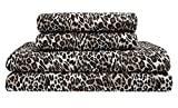 Elite Home Products Microfiber 90 GSM Whimsical Printed Deep-Pocketed Sheet Set, Zara Leopard, Twin XL