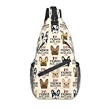 French Bulldog Crossbody Sling Backpack Lunch Box Shoulder Chest Urben Sling Bag Travel Hiking Chest Bag Daypack For Women & Men