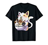 Kawaii Neko Cat Ramen Bowl Anime Japanese Noodles T-Shirt