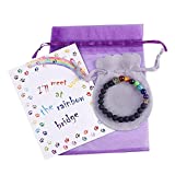 EASTDAMO Pet Memorial Gifts,Rainbow Bridge Bracelet for Beloved Dog Cat,Pet Sympathy Gifts for Women Men Kid Lost of Dog,Pet Remembrance Gift,7 Chakra Bracelet