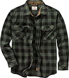 Legendary Whitetails Men's Standard Navigator Fleece Button Up Shirt, Night Forest Plaid Green, X-Large