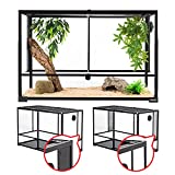 REPTI ZOO 67 Gallon Reptile Glass Terrarium,Double Hinge Door with Screen Ventilation Reptile Terrarium 36" x 18" x 24"(Knock-Down) (RK0120N)