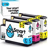 Smart Ink Compatible Ink Cartridge Replacement for HP 932XL 933XL 932 XL 933 (3 Combo Pack) to use with HP Officejet 6600 6100 6700 7110 7510 7610 7612 7510 Printers (Cyan, Magenta, Yellow)