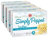 JOLLY TIME Simply Popped | Natural Microwave Popcorn with Ghee Clarified Butter, Sea Salt, Palm Oil and Non-GMO Pop Corn Kernels (3-Count Box, Pack of 4)