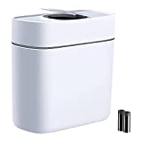 JOYBOS Small Trash Cans with Lids for Bathroom, 3.7 Gallon Garbage Can with a Lid, Mini Wastebasket for Bedroom, Slim Plastic Waste Bin Between Wall & Toilet, Suit for RV, Living Room, Office, Laundry