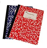 Single color Composition Notebooks Wide-ruled (100 sheets) (blue/red)