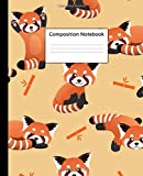 Composition Notebook: Adorable Red Panda & Bamboo Wide Ruled Paper Notebook Journal | Pretty Orange Wide Blank Lined Workbook for Teens Kids Students Girls for Home School College for Writing Notes.