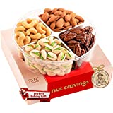 Holiday Christmas Nuts Gift Basket in Red Box (4 Piece Set) Xmas 2021 Idea Food Arrangement Platter, Birthday Care Package Variety, Healthy Kosher Snack Tray for Adults Women Men Prime