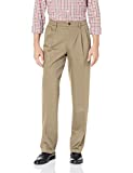 DOCKERS Men's Classic Fit Signature Khaki Lux Cotton Stretch Pants-Pleated (Regular and Big & Tall), timber wolf, 36W x 32L