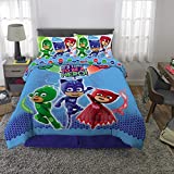 PJ Masks Full Comforter, Sheets & Pillow SHAM (6 Piece Bed in A Bag) + PJ Masks Tattoo Sheet