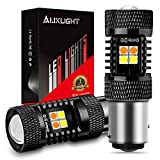 AUXLIGHT 1157 2057 2357 7528 BAY15D P21/5W Switchback LED Bulbs 16SMD Chipsets Parking Lights / Daytime Running Lights / DRL and Turn Signal Lights with Projector replacement, White/Amber (Pack of 2)