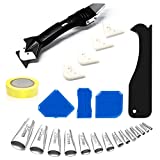 King&Charles Silicone Caulking Tool, Caulk Remover Tool& Grout Removal Tool, Caulk Remover, Silicone Caulking Tool Kit, with 4pc Glass Glue Angle Scraper - 3 in 1 Caulking Finishing Tools