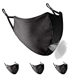 Borgasets Face Mask Reusable for Men Women Youth Black Adjustable Breathable Comfort Sport Mask Full Washable Safety Exercise Face Masks for Home Office Work Outdoors, 3 Pack (Black)