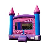 TentandTable Crossover Pink Castle Inflatable Bounce House | 13' Foot x 12' Foot Bouncy Area | for Residential/Backyard Use | Includes: Blower, Anchor Stakes, and Storage Bag