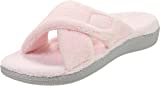 Vionic Women's Indulge Relax Slipper - Ladies Comfortable Cozy Adjustable House Slippers with Concealed Orthotic Arch Support Pink 6 Medium US