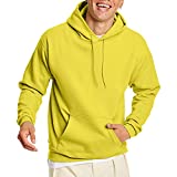 Hanes Men's Pullover EcoSmart Hooded Sweatshirt, yellow, X Large