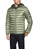 Amazon Essentials Men's Lightweight Water-Resistant Packable Hooded Puffer Jacket, Olive Heather, Large