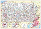 Cool Owl Maps Pennsylvania State Wall Map Poster Rolled 34"Wx24"H (Laminated)